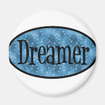 Retro Dreamer Star Logo - Blue Fridge Magnet