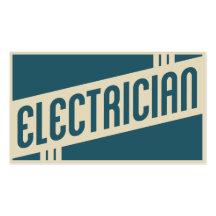 retro electrician business card