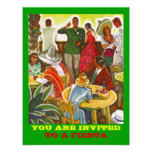Retro FIESTA Invitation COLORFUL PARTY STARTER