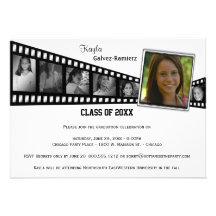 Retro Film Strip Graduation Party Photo Invite
