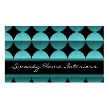 Retro Flair Business Card, Electric Teal