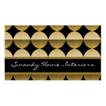 Retro Flair Business Card, Golden Beige