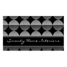 Retro Flair Business Card, Metallic Grey