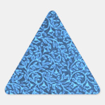 Retro Floral Blue Triangle Stickers