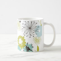 Retro Floral Seamless Coffee Mugs