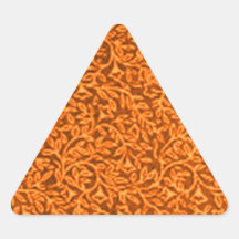 Retro Floral Tangerine Orange Stickers