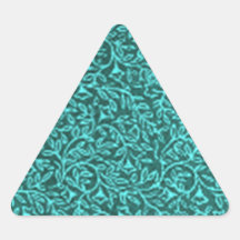 Retro Floral Teal Green Triangle Sticker