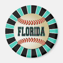 RETRO FLORIDA BASEBALL FRIDGE MAGNETS