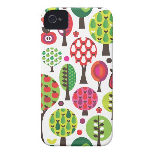Retro flower apple butterfly pattern iphone case Case-Mate iPhone 4 cases