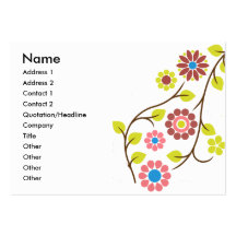 Retro Flower Contact Card Business Cards