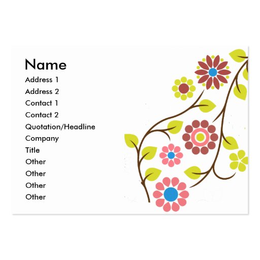 Retro Flower Contact Card Business Cards