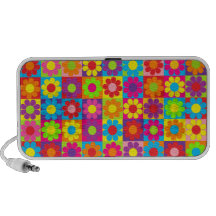 Retro Flower Power Portable Speakers