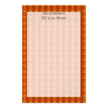 Retro Flowers Pattern Stationery