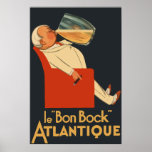 Retro French beer ad Le Bon Bock Posters