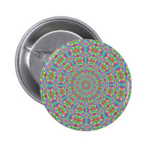 Retro Funky Kaleidoscope Button