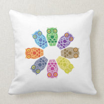 Retro Funky Punk Vintage Owls pillows