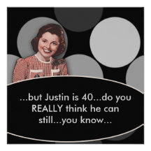 Retro Funny Mans 40th Birthday Party Personalized Invite