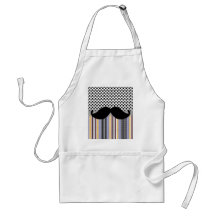 Retro Funny Trendy Mustache Moustache Stache Apron