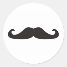 Retro gentelman moustaches illustration round sticker