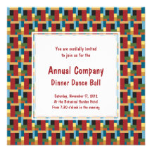 Retro Geometric Pattern Elegant Italian Colours Personalized Invites