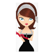 Retro Girl Custom Rack Card