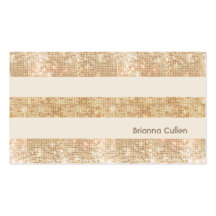 Retro Gold Sequin Stripes Business Card Templates