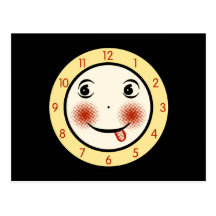 Retro Goofy Clock Face Postcard