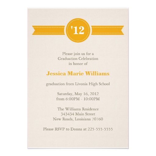 Retro Graduation Party Custom Invites