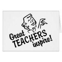Retro Great Teachers Inspire Greeting Cards cards
