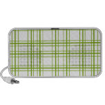 Retro green plaid on white background speaker