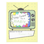 Retro Green TV Set Baby Shower Invitation