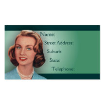 Retro Green Twin Set Hairdressing Business Card #3