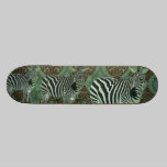 Retro Green Zebra Skateboard skateboards