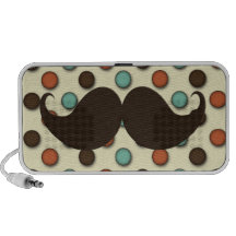 Retro Handlebar Mustache on Funky Pattern Speaker System