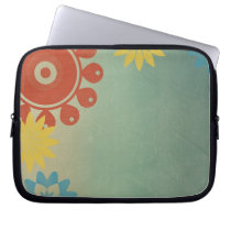 Retro Hippie Flowers laptop sleeves