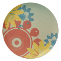Retro Hippie Flowers plates
