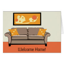 retro home interior, Welcome Home! Card