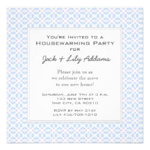 Retro Housewarming Invitation - Blue