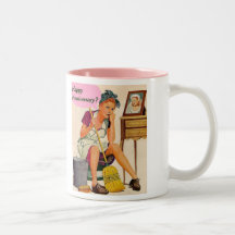 Retro Housewife Anniversary Coffee Mugs