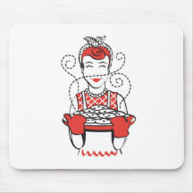 retro housewife baker mouse mat