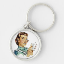Retro Housewife Key Chain