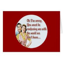 Retro Housewife "Oh, I'm Sorry" Anti-Valentine Greeting Card