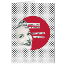 Retro Housewife "Start Every Day" Anti-Valentine Greeting Card