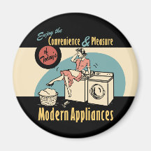 Retro Housewife Washer Dryer Fridge Magnet