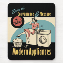 Retro Housewife Washer Dryer Mousemats