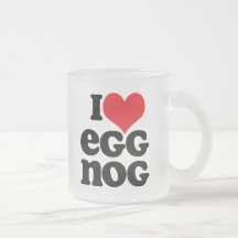 Retro I Love Eggnog Frosted Glass Mug