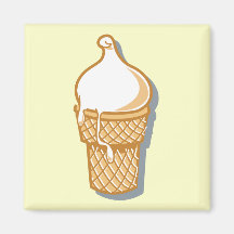 retro ice cream cone fridge magnet