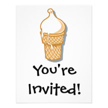 retro ice cream cone invitations
