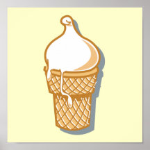 retro ice cream cone print
