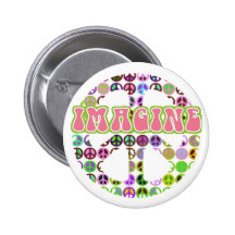 Retro Imagine Peace Buttons